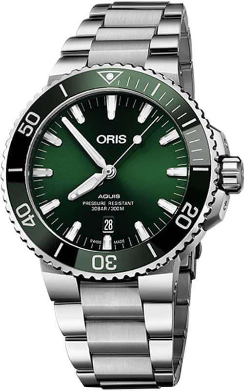 Oris Aquis Date Green Dial Watch 01 733 7730 4157-07 8 24 05PEB