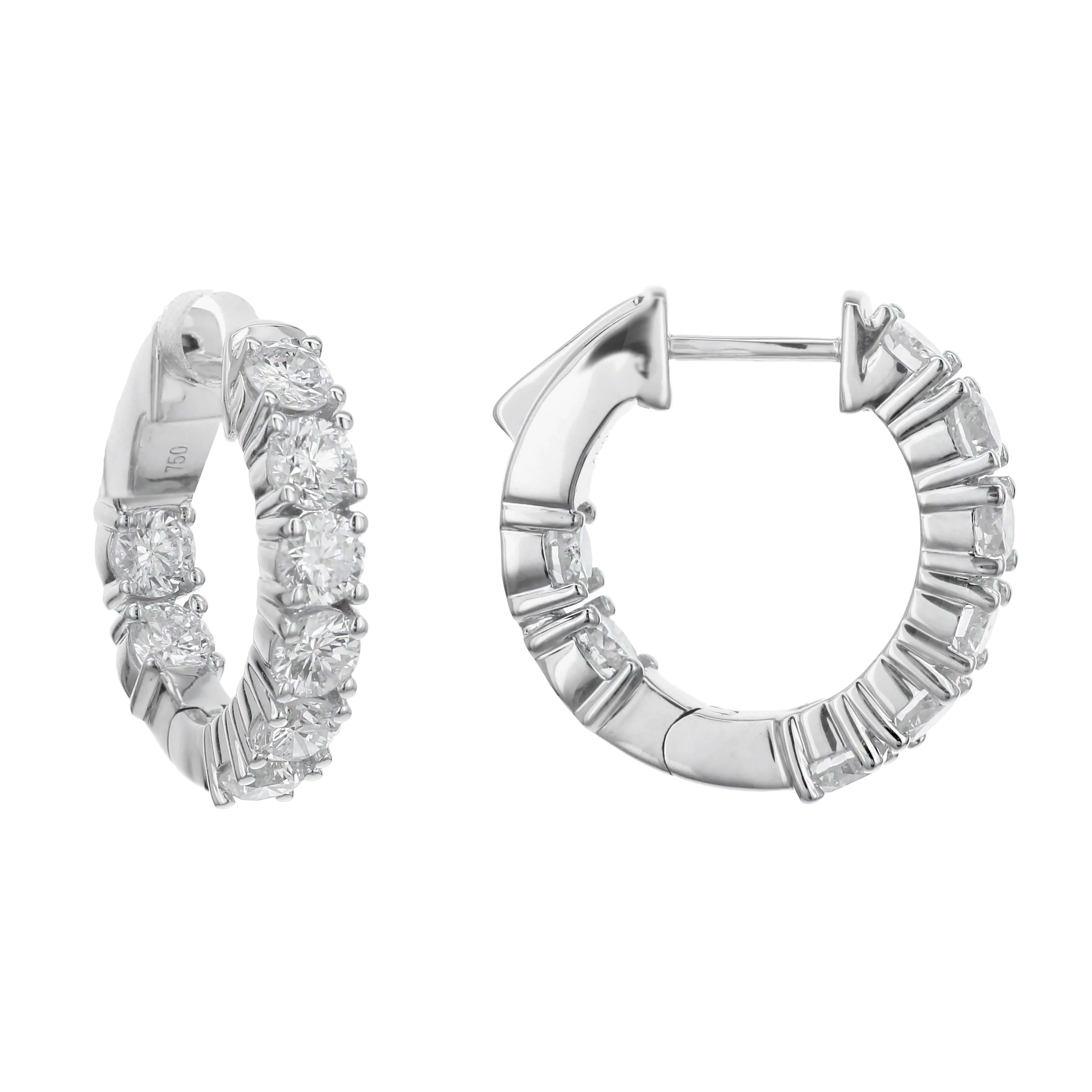 Bandiera Jewellers Diamond Hoop Earrings 2.25ct AER-17756