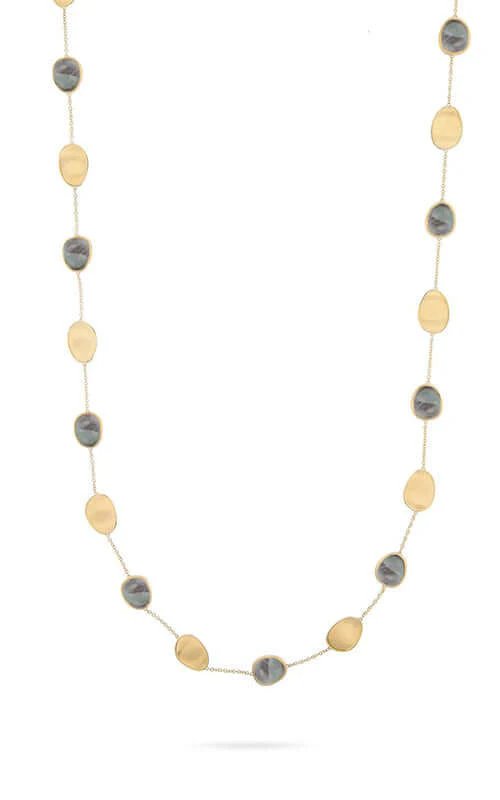 Marco Bicego Lunaria Yellow Gold Black Mother Pearl Necklace CB2157-MPB