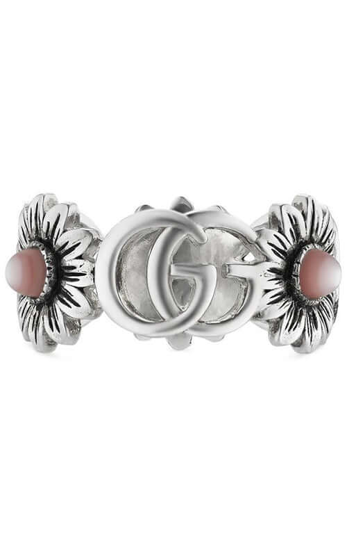 GUCCI GG Marmont Silver & Mother of Pearl Ring YBC527394002 - Image 2