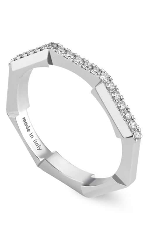 GUCCI Link to Love 18k White Gold and Diamonds Ring YBC662140001