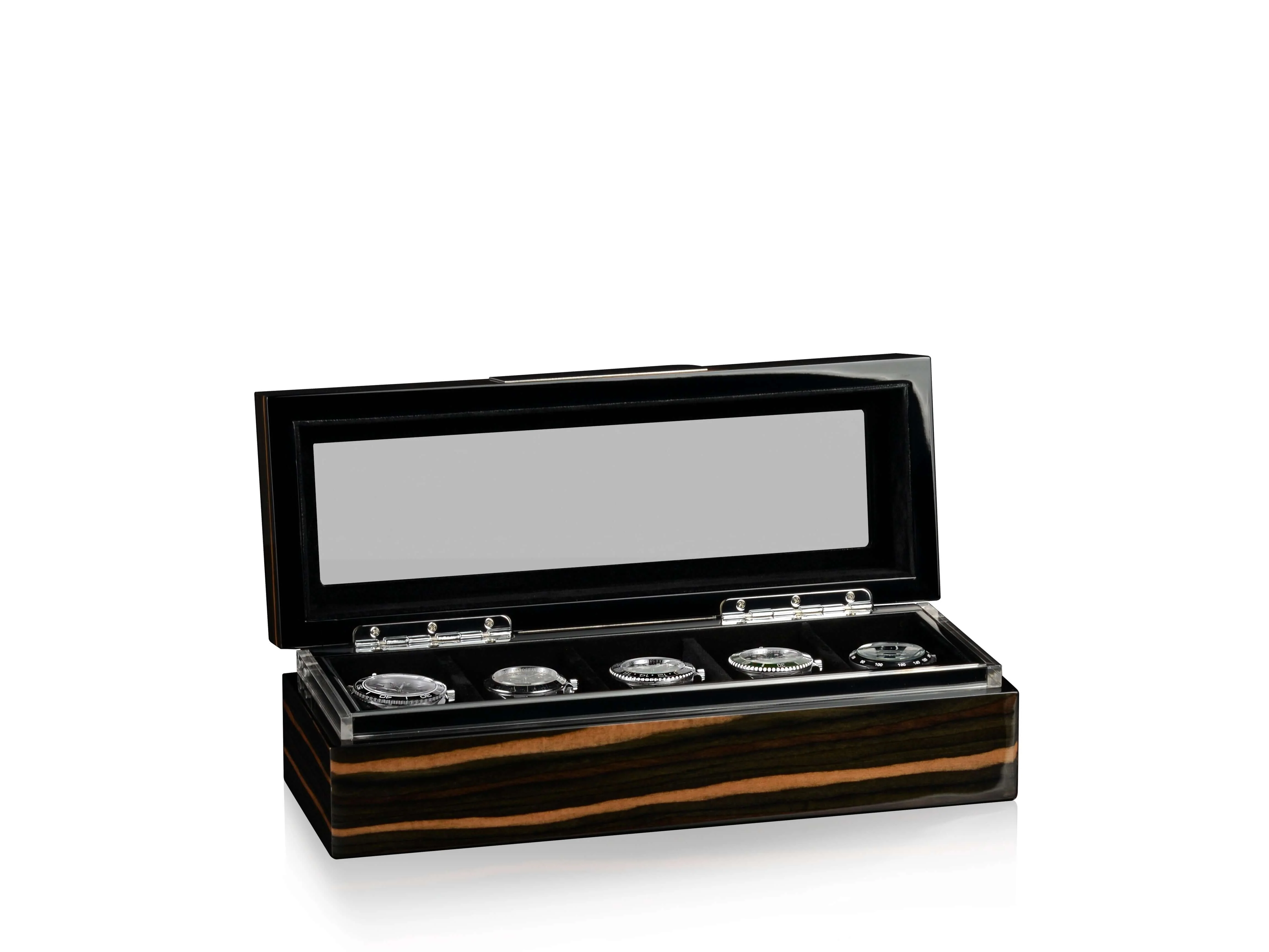 Executive 5 Watches Macassar & Black Box