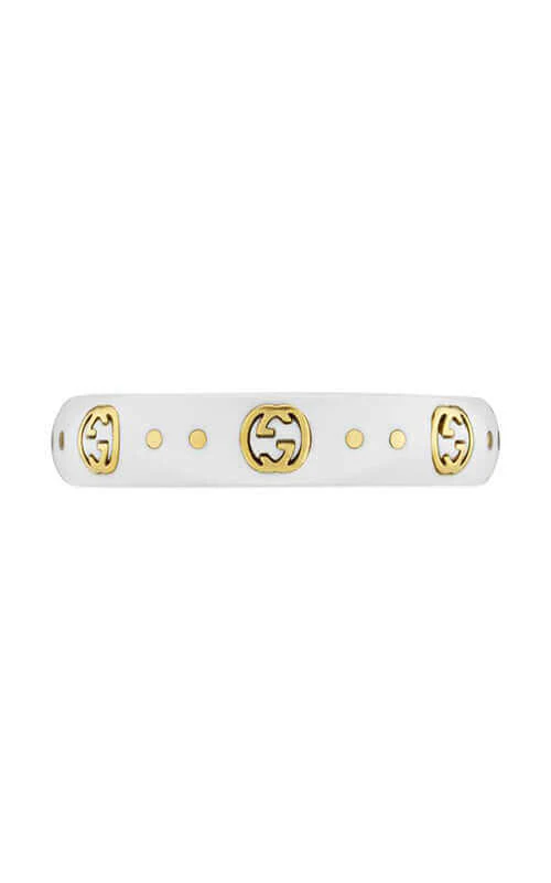 GUCCI 18K Yellow Gold & White Zirconia Icon Ring YBC679262002 - Image 3