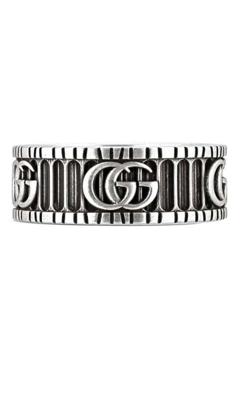 GUCCI GG Marmont Double G Aged Silver Ring YBC551899001 - Image 2