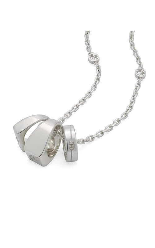 GUCCI Diagonal Interlocking G Necklace Sterling Silver YBB77699600100U - Image 2