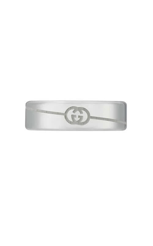 GUCCI Diagonal Interlocking G Silver Ring YBC774052001