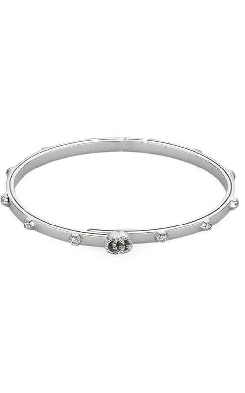GUCCI GG Running 18k White Gold & Diamonds Bracelet YBA554573001017