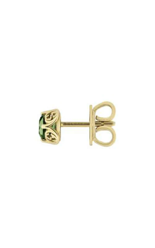 GUCCI Interlocking G Gems 18k Yellow Gold & Green Tourmaline Earrings YBD662427001 - Image 2