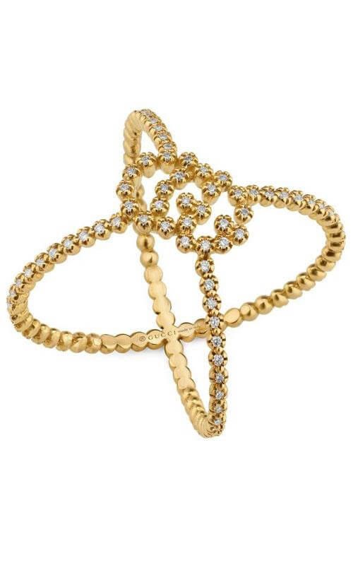 GUCCI GG Running 18k Yellow Gold and Diamonds Ring YBC581897001014