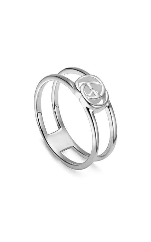 GUCCI Silver Interlocking G Ring 5mm YBC‎298036001