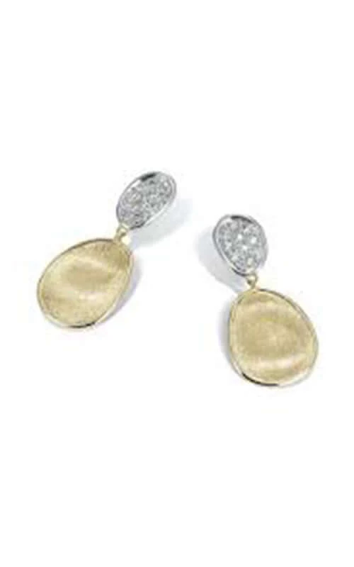 Marco Bicego Lunaria 18k Gold Earrings with Diamonds OB1751B