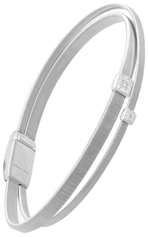 Marco Bicego Masai Two Strand Crossover White Gold & Diamond Bracelet (BG732-B)