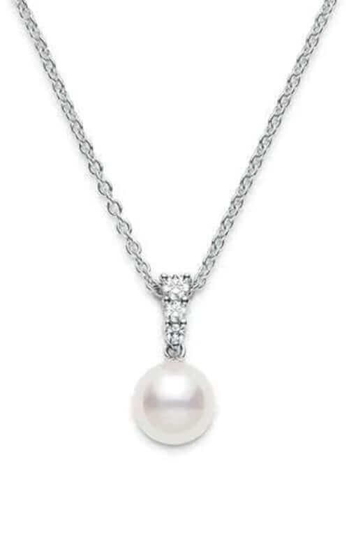 Mikimoto Morning Dew Akoya Cultured Pearl Pendant 18K White Gold MPA10395ADXW