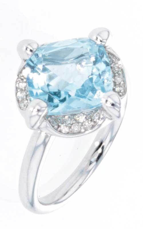 Mimi Cocktail White Gold, Blue Topaz and Diamonds Ring  (A562B025B) - Image 2