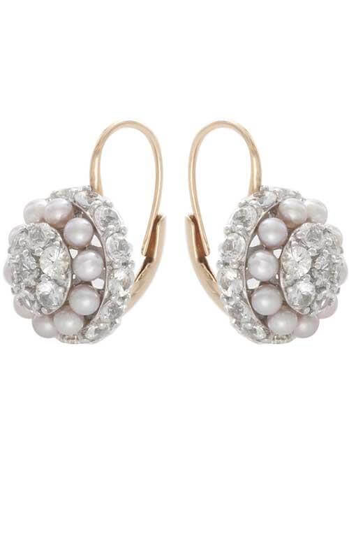 Mimi Garbo Rose Gold, White Sapphires and Violet Pearls Earrings (O241C3Z) - Image 2