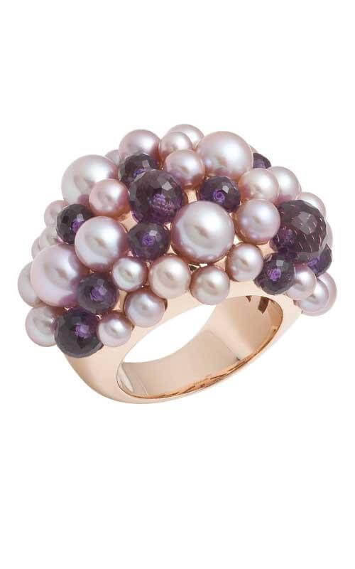 Mimi Saint Tropez Rose Gold, Smoky Quartz and Violet Pearls Ring (A210R3F)