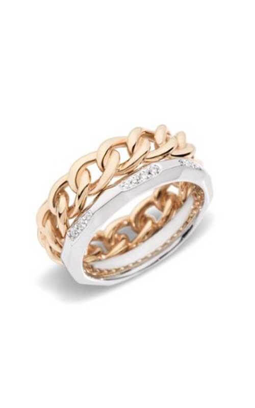 Pomellato Milano Assoluto Ring Rose Gold, White Gold and Diamonds (A.B509/B9/O7)