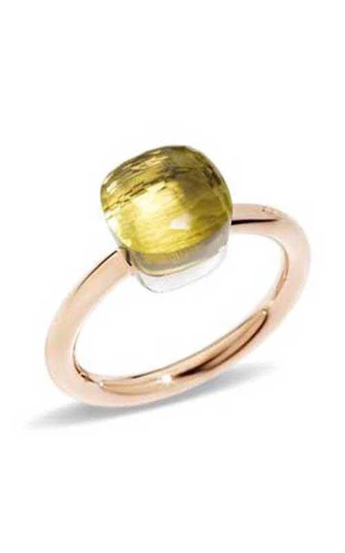 Pomellato Nudo Ring Rose Gold, White Gold and Lemon Quartz (A.B403/O6/QL)