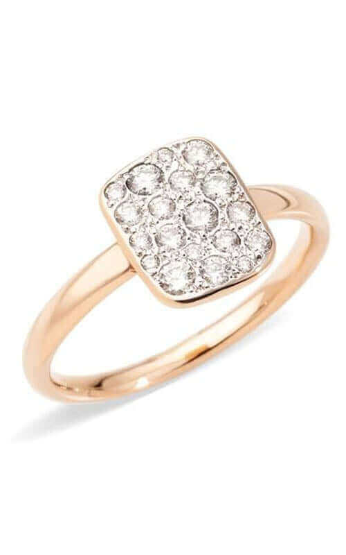 Pomellato 18k Ping Gold Sabbia White Diamond Ring PAB9032O7000DB000