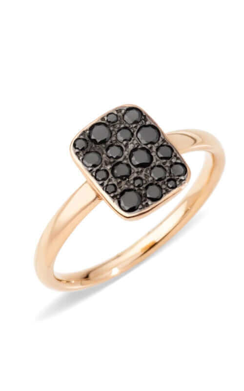 Pomellato 18k Ping Gold Sabbia Black Diamond Ring PAB9032O7000DBK00