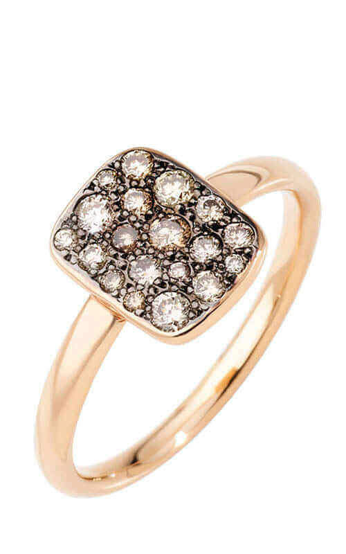 Pomellato 18k Ping Gold Sabbia Brown Diamond Ring PAB9032O7000DBR00