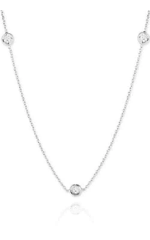 Roberto Coin 3 Stations Necklace White Gold and Diamonds (001317AWCHD0)