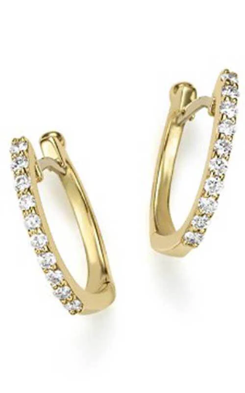 Roberto Coin Baby Hoops Yellow Gold and Diamonds Earrings 000466AYERX0