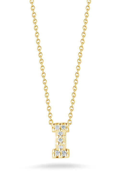 Roberto Coin Love Letter I Pendant Yellow Gold and Diamonds 001634AYCHXI