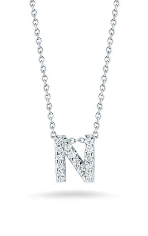 Roberto Coin Love Letter N White Gold and Diamonds Pendant (001634AWCHXN)