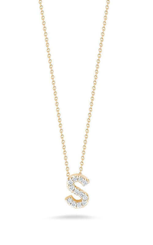 Roberto Coin Love Letter S Pendant Yellow Gold and Diamonds 001634AYCHXS