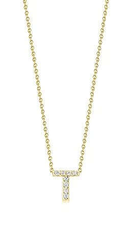 Roberto Coin Love Letter T Pendant Yellow Gold and Diamonds 001634AYCHXT
