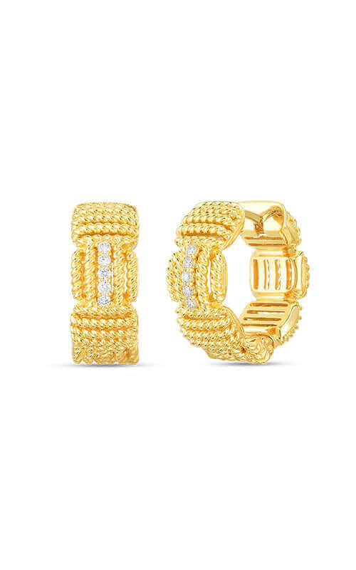 Roberto Coin Opera 18k Yellow Gold and Diamond Earrings 7772894AYERX