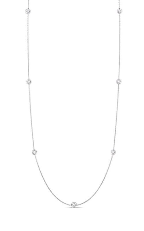 Roberto Coin Stations 18k White Gold with Diamonds Necklace 001347AW18D0