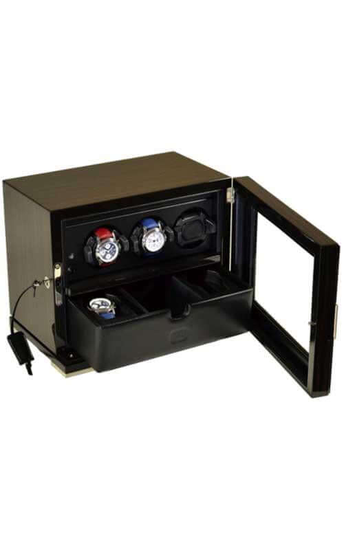 Scatola del Tempo Zebrano Wood 3-Rotor Watch Winder 97RT EB OS 1V - Image 2